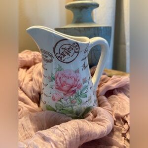 Teleflora Paris Rose Ceramic Pitcher Vase
